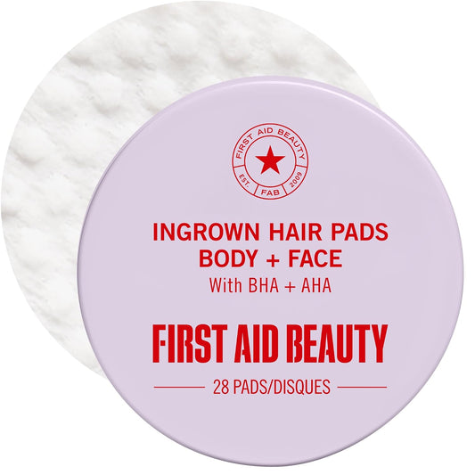 HotFirst Aid Beauty Ingrown Hair Pads Aftershave Treatment to Help Prevent Razor Bumps, Exfoliate Underarms & Bikini Area, Sensitive Skin