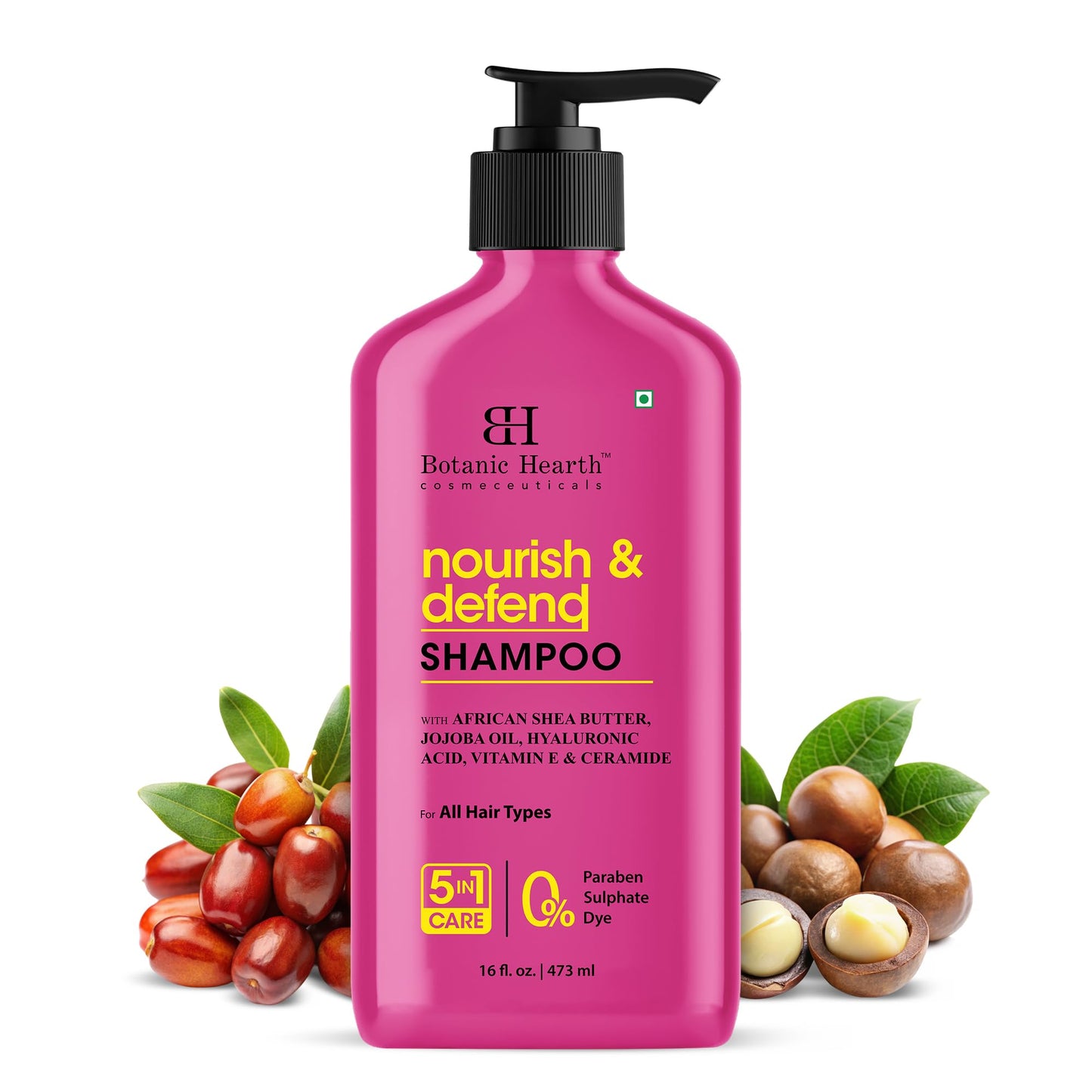 HotBotanic Hearth Tea Tree Shampoo, Vitamin C, Peppermint, Lavender and Rosemary Oil, Fights Dandruff and Dry Scalp, 16 fl oz