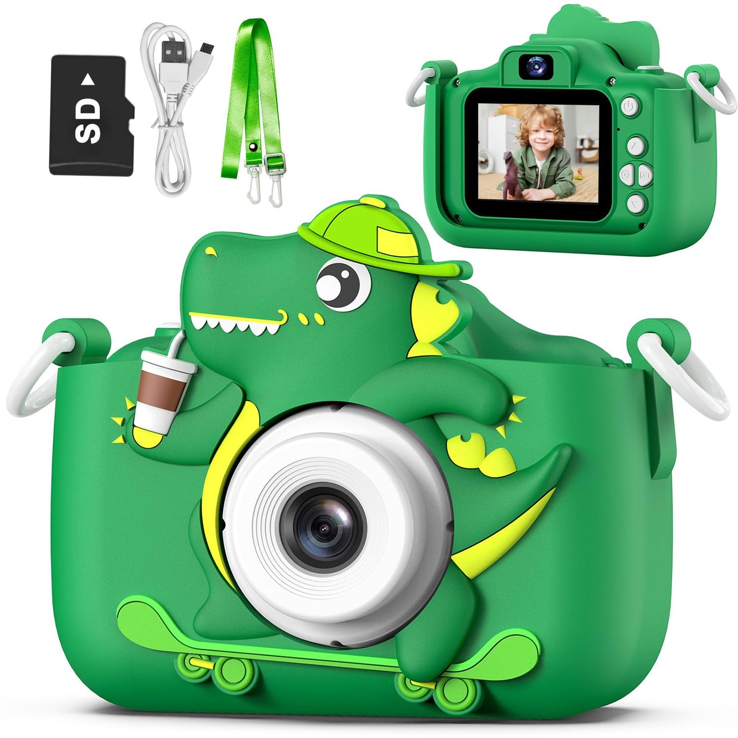 Hot Goopow Kids Camera Toys for 3-8 Year Old Girls Boys,Children Digital Video Camcorder Camera with Cartoon Soft Cover, Best Chritmas Birthday Festival Gift for Kids