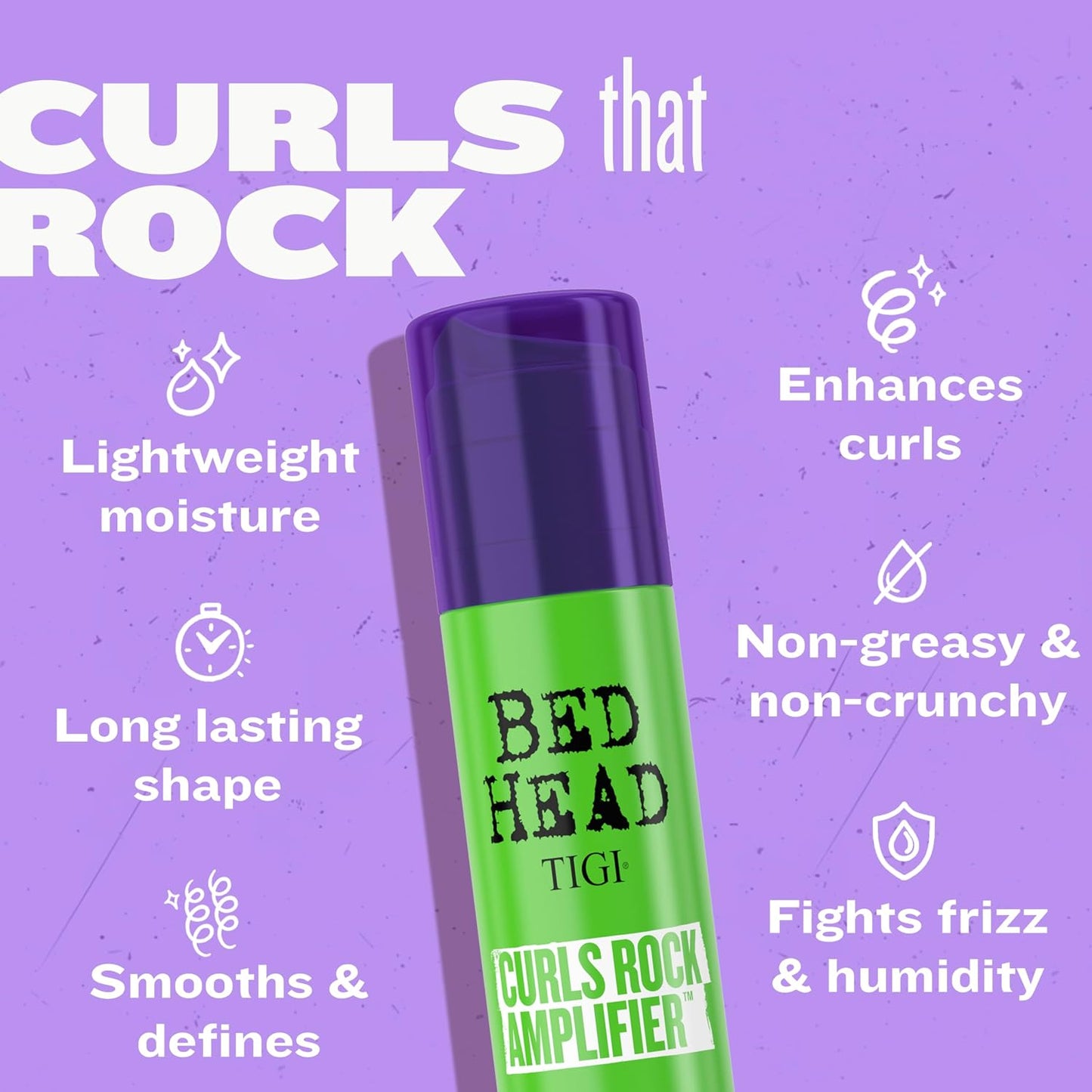 HotTIGI Bed Head Curls Rock Amplifier Curl Cream for Definition and Enhancement of All Curly Hair Types, 3.38 fl oz