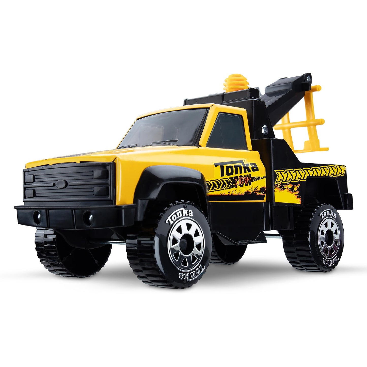 HotTonka Steel Classics 4x4 Pickup Truck - Made with Steel & Sturdy Plastic, Yellow Toy Construction Truck, Boys and Girls, Kids, Toddlers, Ages 3+