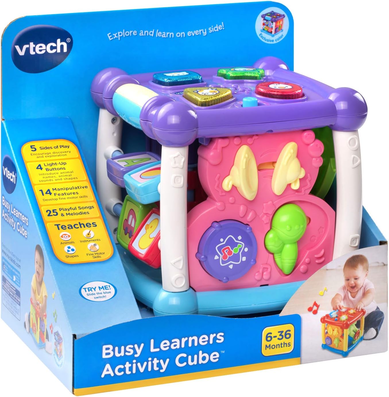 HotVTech Busy Learners Activity Cube, Purple