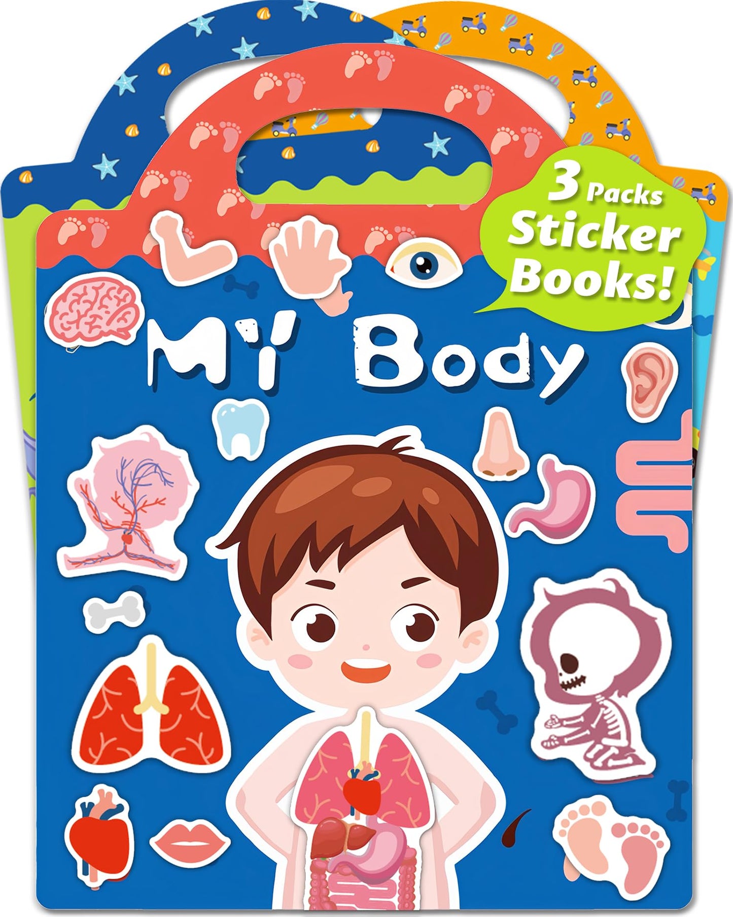 HotWalenced Reusable Sticker Book for Toddlers, Stickers for Kids, Toddler Sticker Book, Toddler Craft Activities, Toddler Travel Toys Boy Girl Birthday Gifts