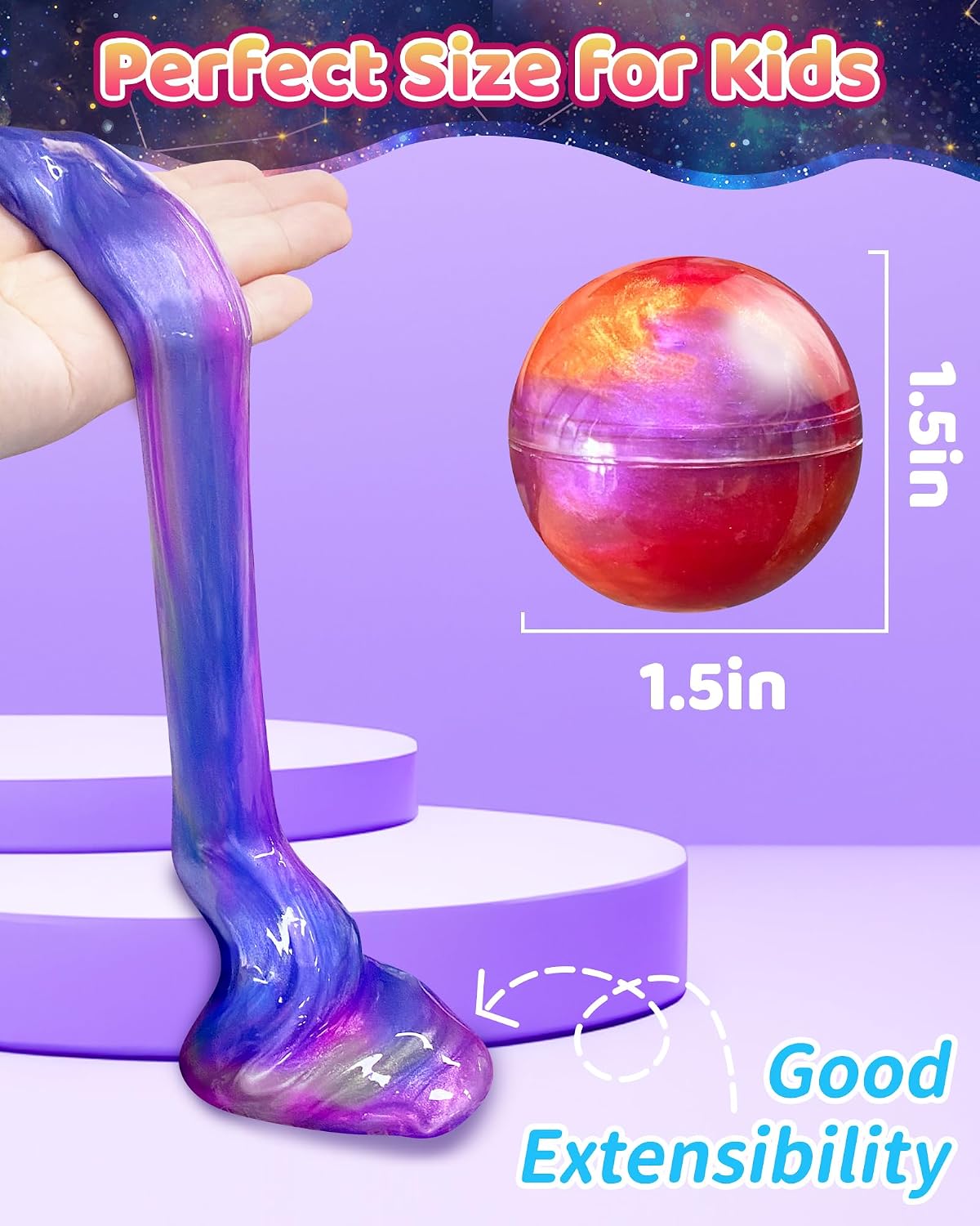 Hot 24 Pack Galaxy Slime Party Favors, Non-Sticky, Stress Relief Treasure Box Toys for Classroom Prizes Party Supplies, Student Gifts Birthday Goodie Bags Stuffers for Kids Teens Boys Girls 4-8, 8-12