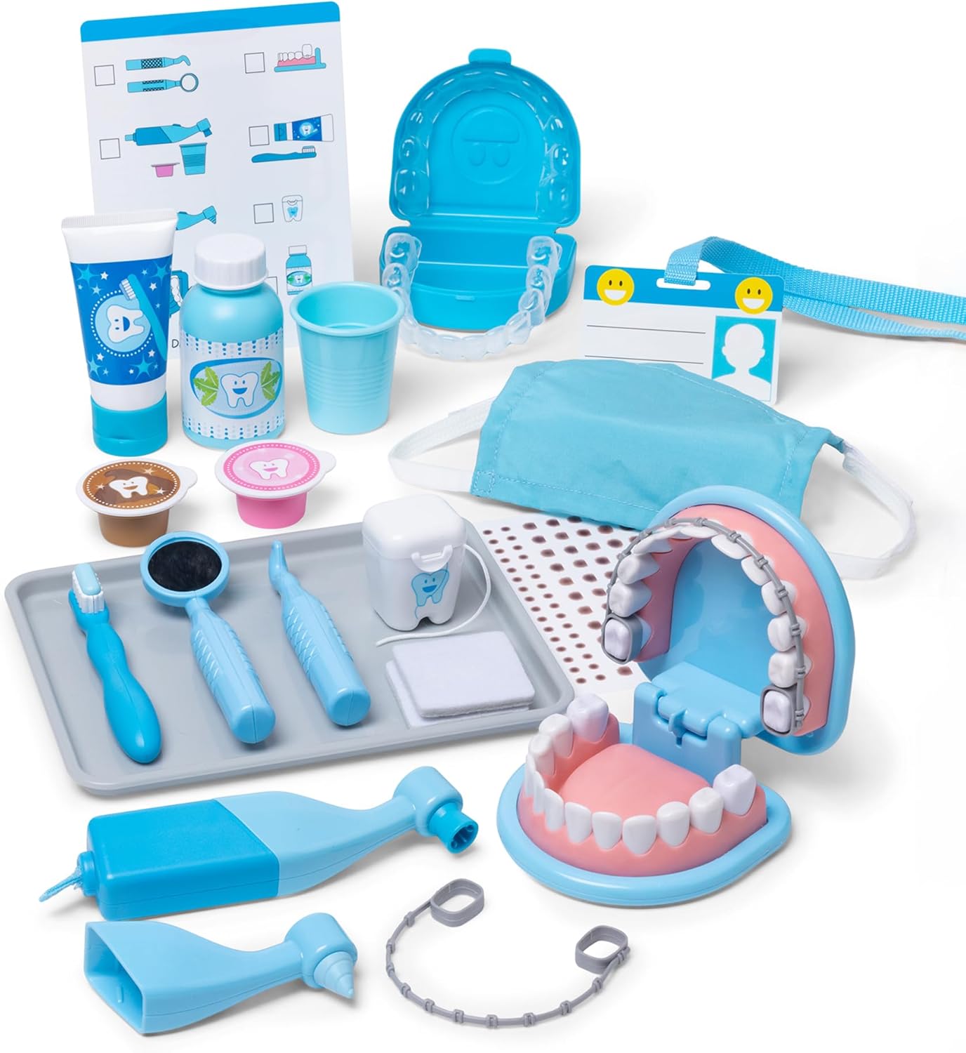 Hot Melissa & Doug Super Smile Dentist Play Set, 25-Piece Dentist Kit with Oversized Teeth, Large Tools & Accessories, Kids Toys for Girls & Boys 3+
