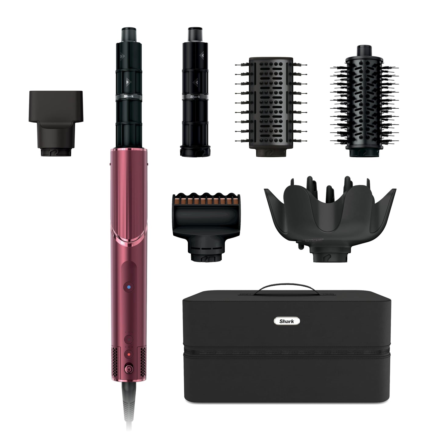 HotShark FlexStyle | Air Multi-Styler & Drying System | Hair Dryer Brush for Blowouts with Coanda Auto- Wrap Curlers, Oval & Paddle Brush & Concentrator Attachment | Stone | HD430