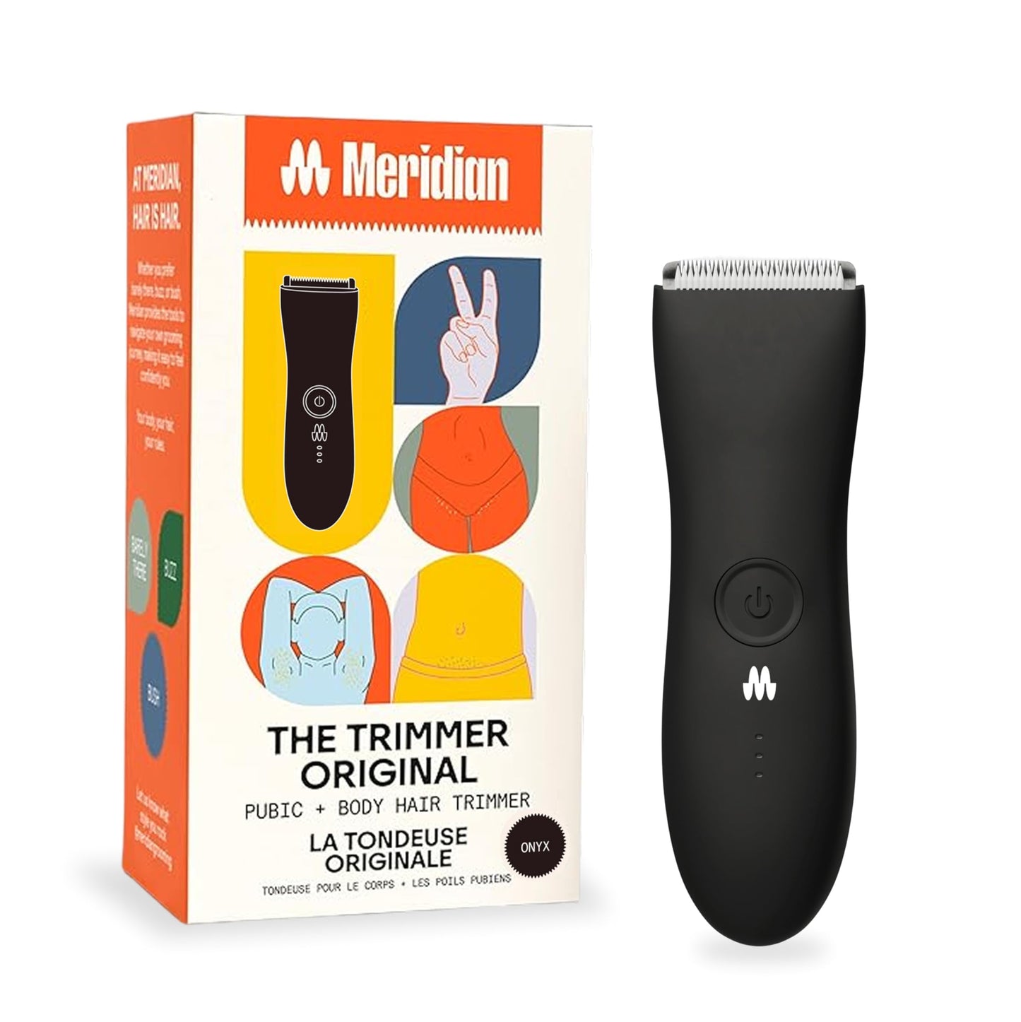 HotMERIDIAN The Trimmer Original - Body Hair Trimmer for Men, Electric Shaver for Pubic Hair, Chest, Legs & Bikini, Waterproof & Rechargeable, Sage