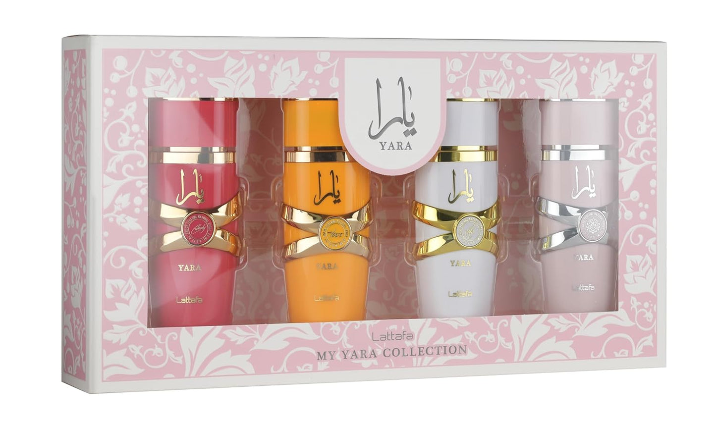 Hot Lattafa My Yara Collection – 4 × 25 ml Eau de Parfum Gift Set for Women (Yara + Yara Moi + Yara Tous + Yara Candy)