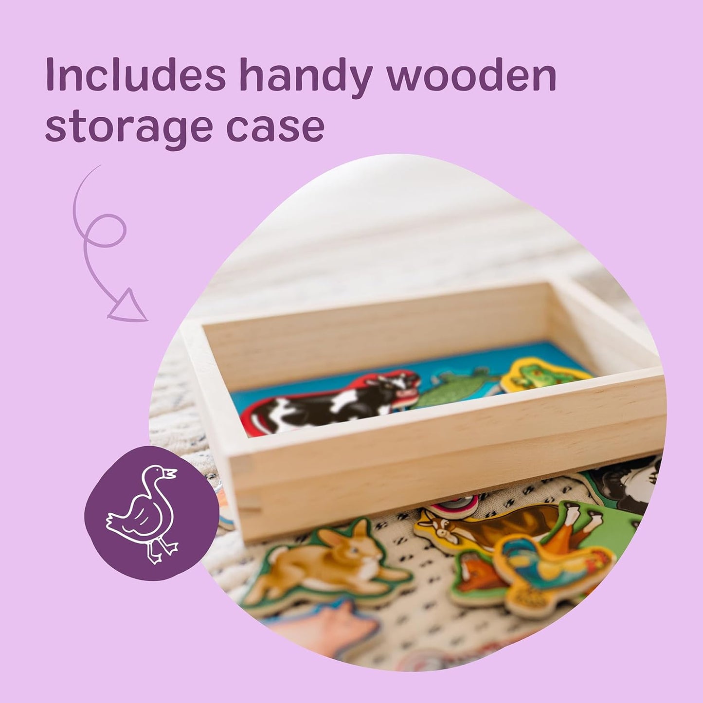 HotMelissa & Doug Wooden Animal Magnets Set (20 Pieces) – Farm, Zoo & Pet Fridge Magnets in Storage Box – Montessori Preschool Learning Toys for Toddlers & Kids Ages 2+ - FSC-Certified