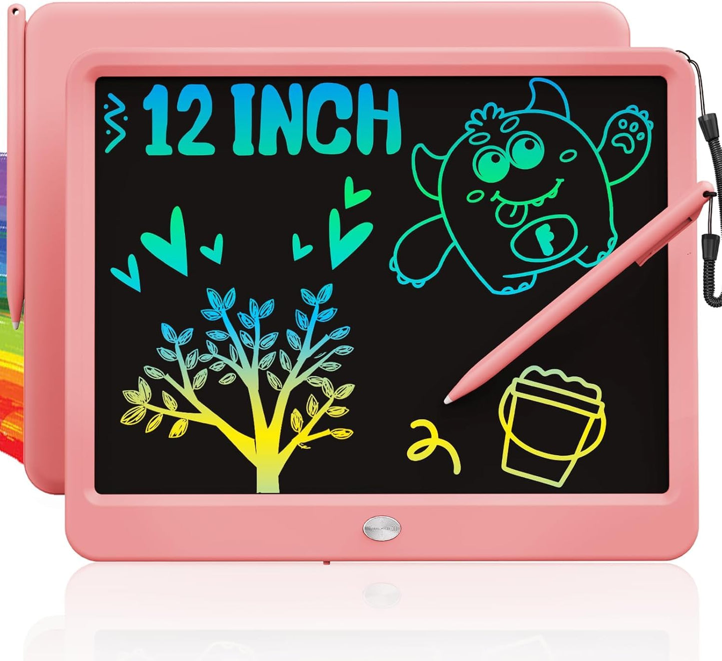 Hot TEKFUN LCD Writing Tablet for Kids, 10-inch Coloring Drawing Pad, Mess Free Doodle Board, Airplane Travel Toys for Boys and Toddlers, Road Trip Essentials, Gifts for 3 4 5 6 7 8 Year Old Girls (Pink)