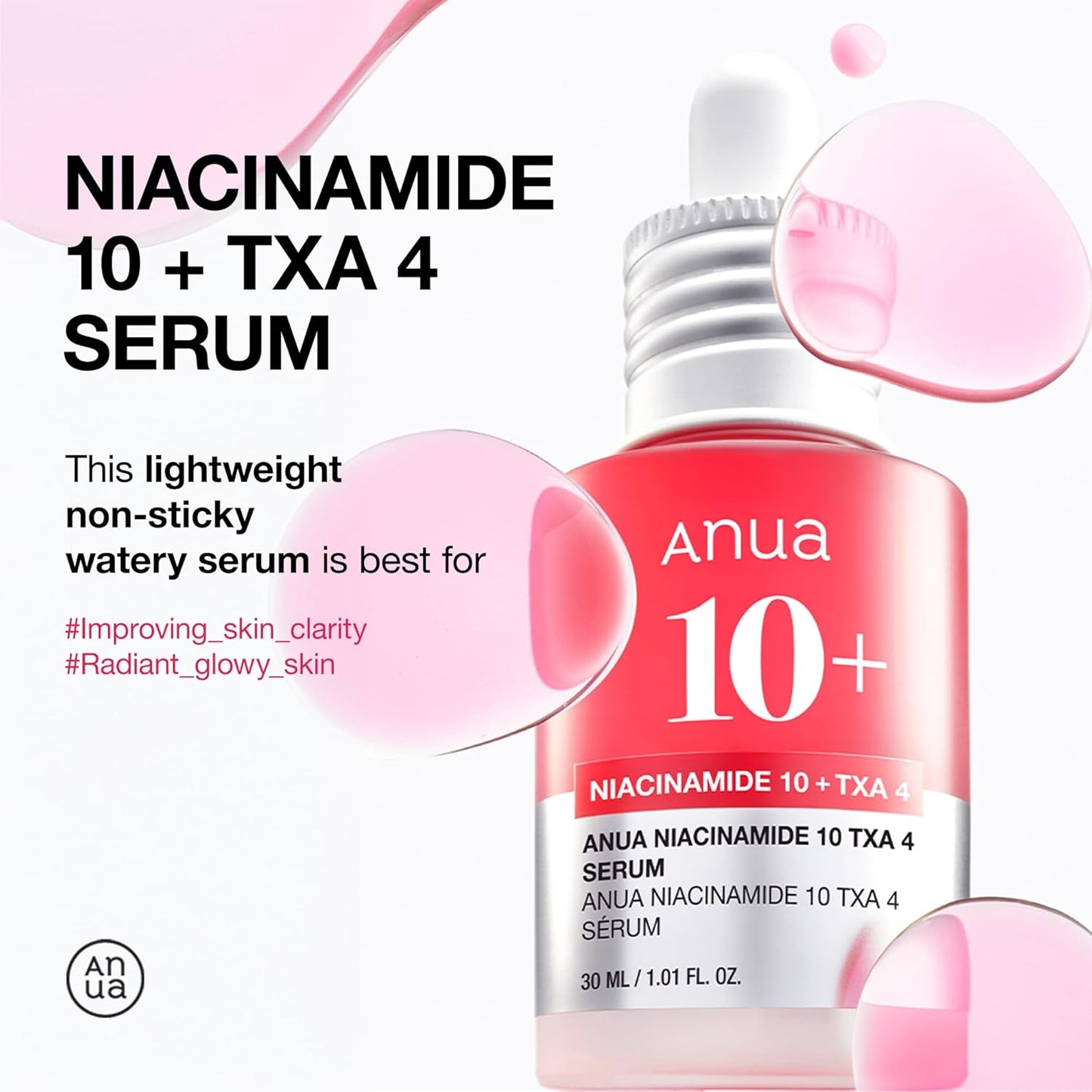 HotAnua 3-Step Glass Skin Beginner Set, Oil Cleanser and Face Wash with Facial Serum, Double Cleansing Daily Routine with Niacinamide, Korean Skin Care Set
