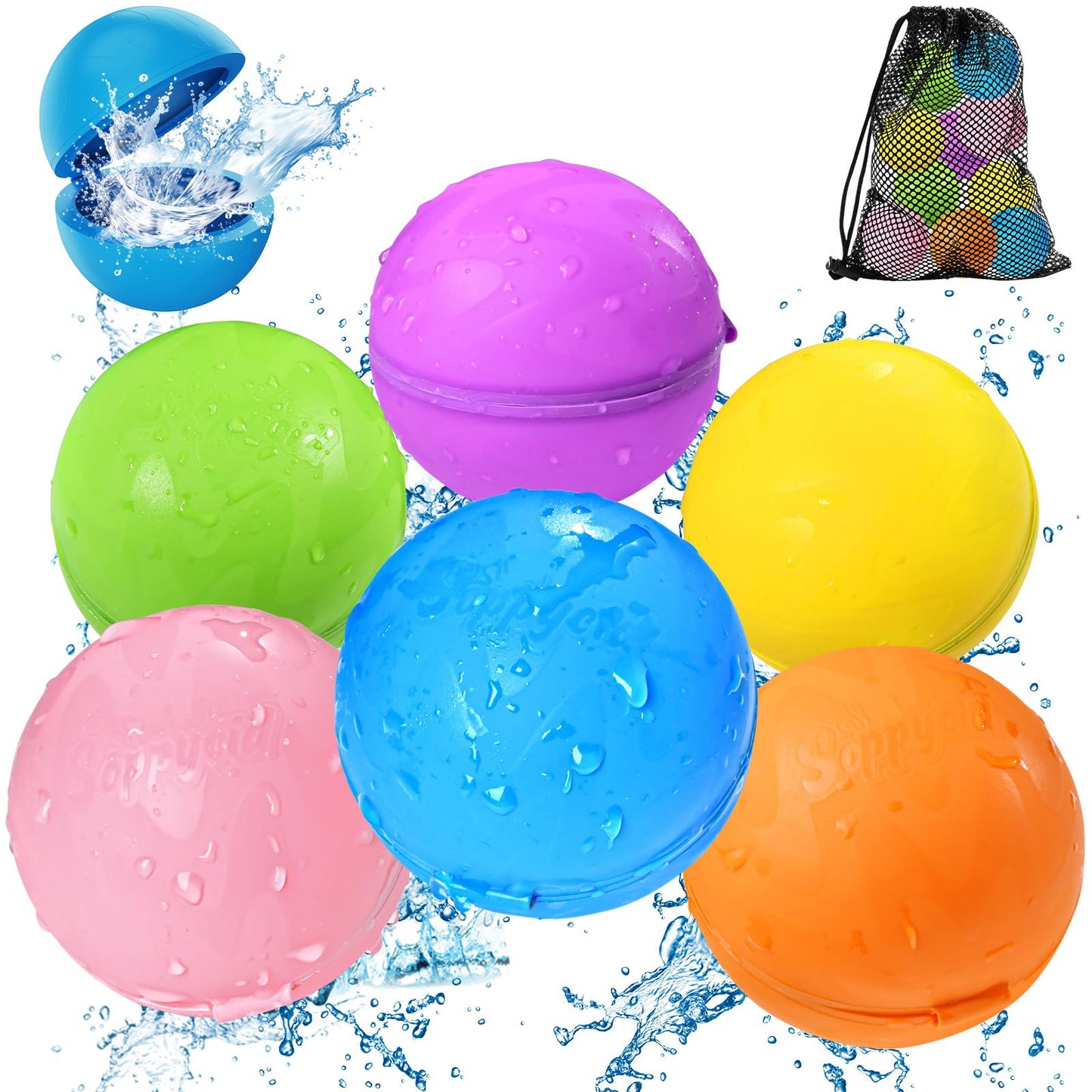 Hot Tlitlimom 16Pcs Reusable Water Bomb Balloons, Pool Beach Toys for Kids ages 3-12, Summer Toy Water Toy for and Girls, Outdoor Activities Water Games Toys Self Sealing Water Splash Ball for Fun