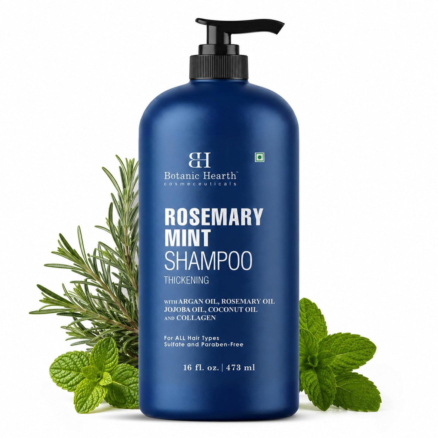 HotBotanic Hearth Tea Tree Shampoo, Vitamin C, Peppermint, Lavender and Rosemary Oil, Fights Dandruff and Dry Scalp, 16 fl oz