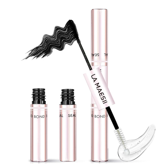 HotLA MAESII Lash Cluster Glue, Lash Bond and Seal for Eyelash Clusters, 10ml Bond and Seal, Waterproof, 2-in-1 Home Use, Strong Hold for 72H