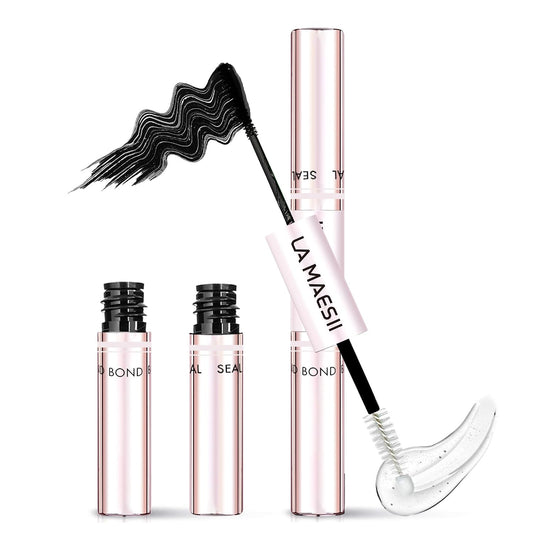 HotLA MAESII Lash Cluster Glue, Lash Bond and Seal for Eyelash Clusters, 10ml Bond and Seal, Waterproof, 2-in-1 Home Use, Strong Hold for 72H