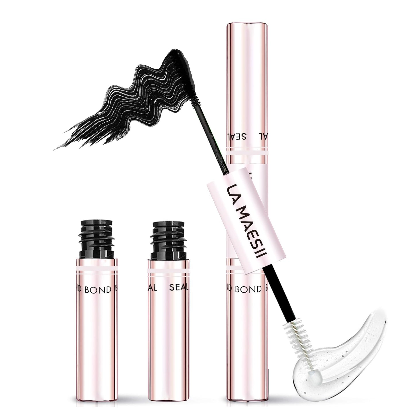HotLA MAESII Lash Cluster Glue, Lash Bond and Seal for Eyelash Clusters, 10ml Bond and Seal, Waterproof, 2-in-1 Home Use, Strong Hold for 72H