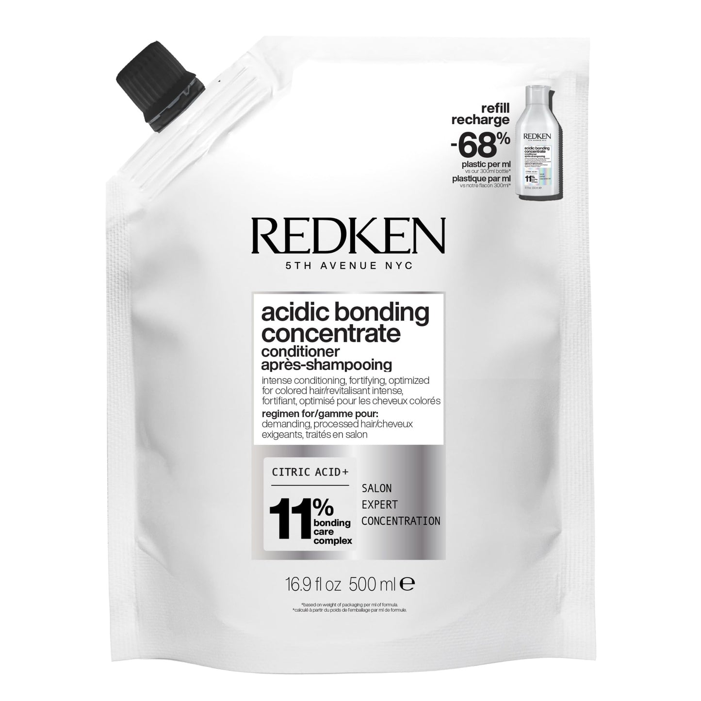 HotRedken Acidic Bonding Concentrate Conditioner For Damaged Hair Repair - Strengthens and Repairs Weak and Brittle Hair, Sulfate-Free, With Citric Acid