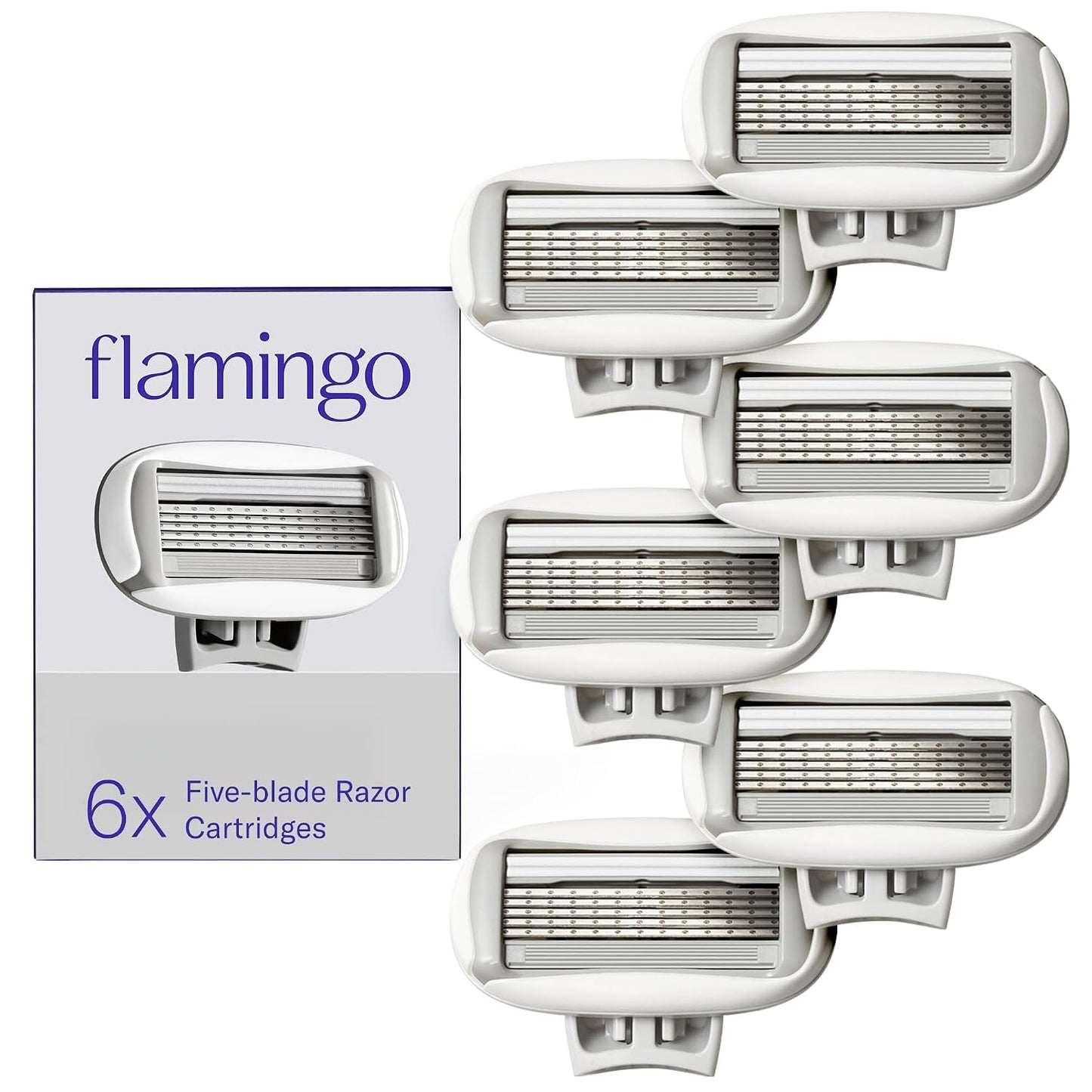 HotFlamingo Women's Original Razor Blade Refill Cartridges for Women - 6 Count - 5-Blade Shaving Razors for Women