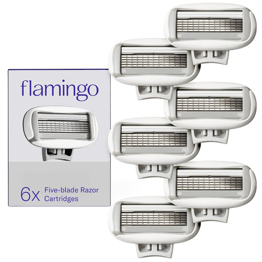 HotFlamingo Women's Original Razor Blade Refill Cartridges for Women - 6 Count - 5-Blade Shaving Razors for Women