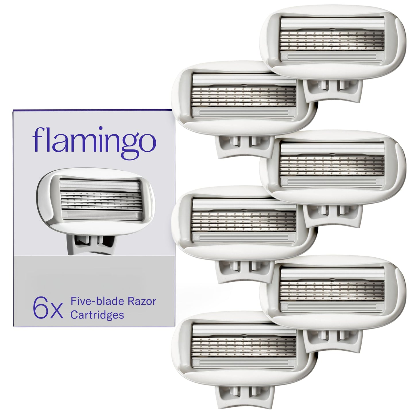 HotFlamingo Women's Original Razor Blade Refill Cartridges for Women - 6 Count - 5-Blade Shaving Razors for Women