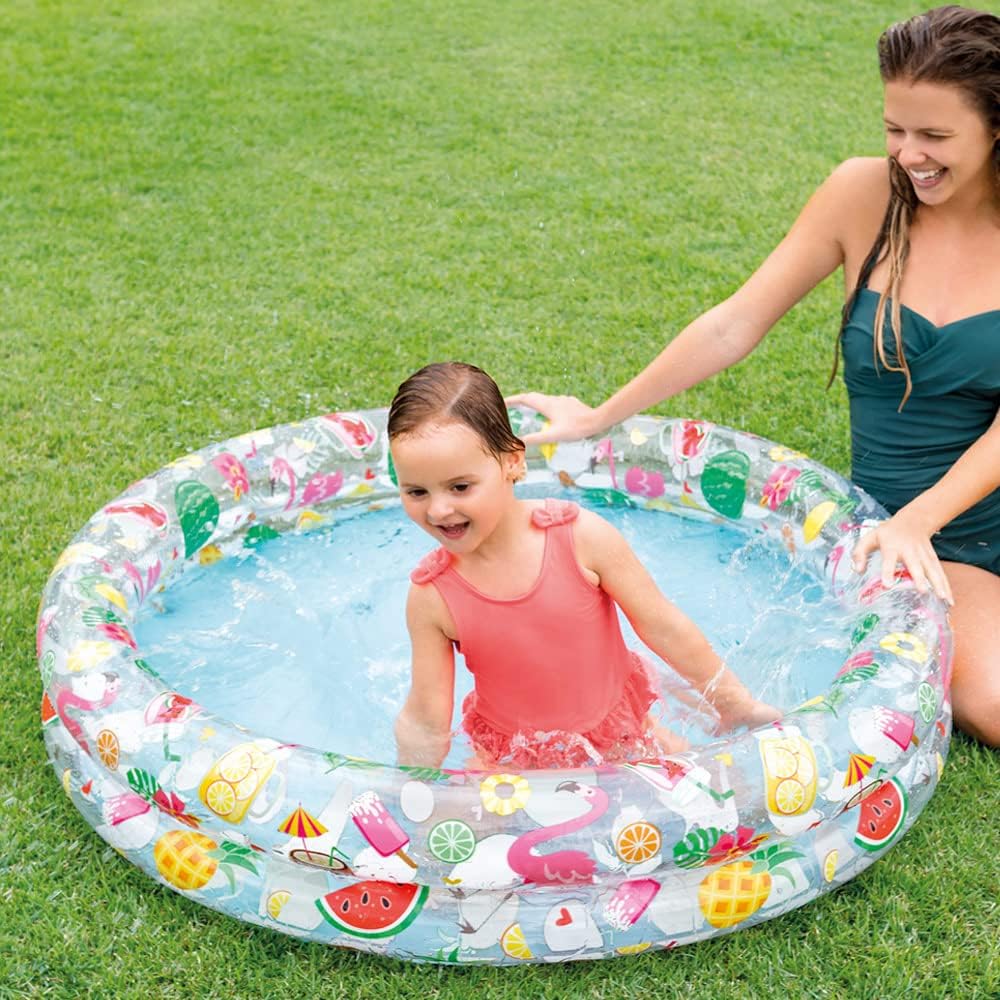 Hot Intex Inflatable Stars Kiddie 2 Ring Circles Swimming Pool (48" X 10") [Assorted Styles]