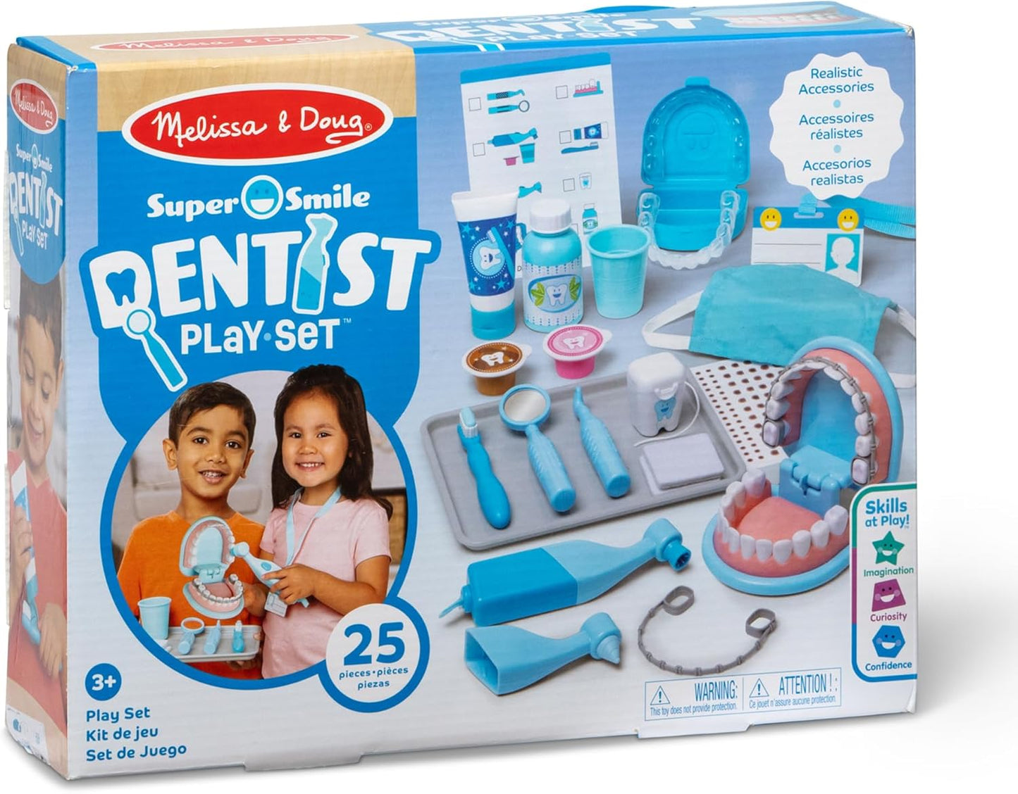 Hot Melissa & Doug Super Smile Dentist Play Set, 25-Piece Dentist Kit with Oversized Teeth, Large Tools & Accessories, Kids Toys for Girls & Boys 3+