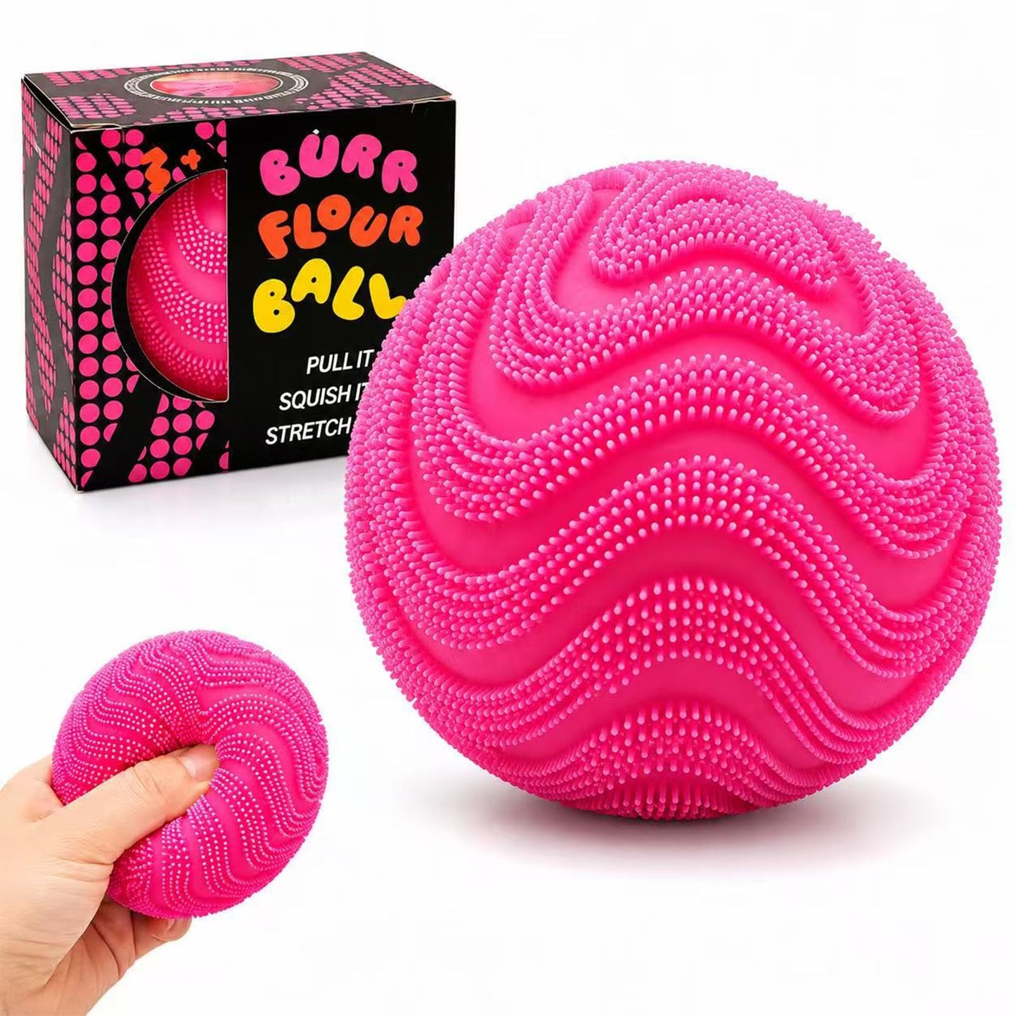 HotFuzz Ball Squishy Stress Ball,Soft Fidget Squishy Fuzz Squeeze Ball for Adults,Anxiety Stress Relief Toys,Party Favors Gift for Adults (Pink Ball)