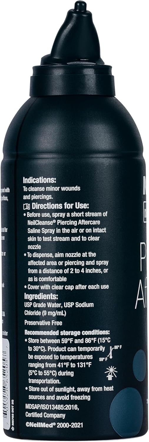 HotNeilMed NeilCleanse Piercing Aftercare, Fine Mist, 6.3 Fluid Ounce