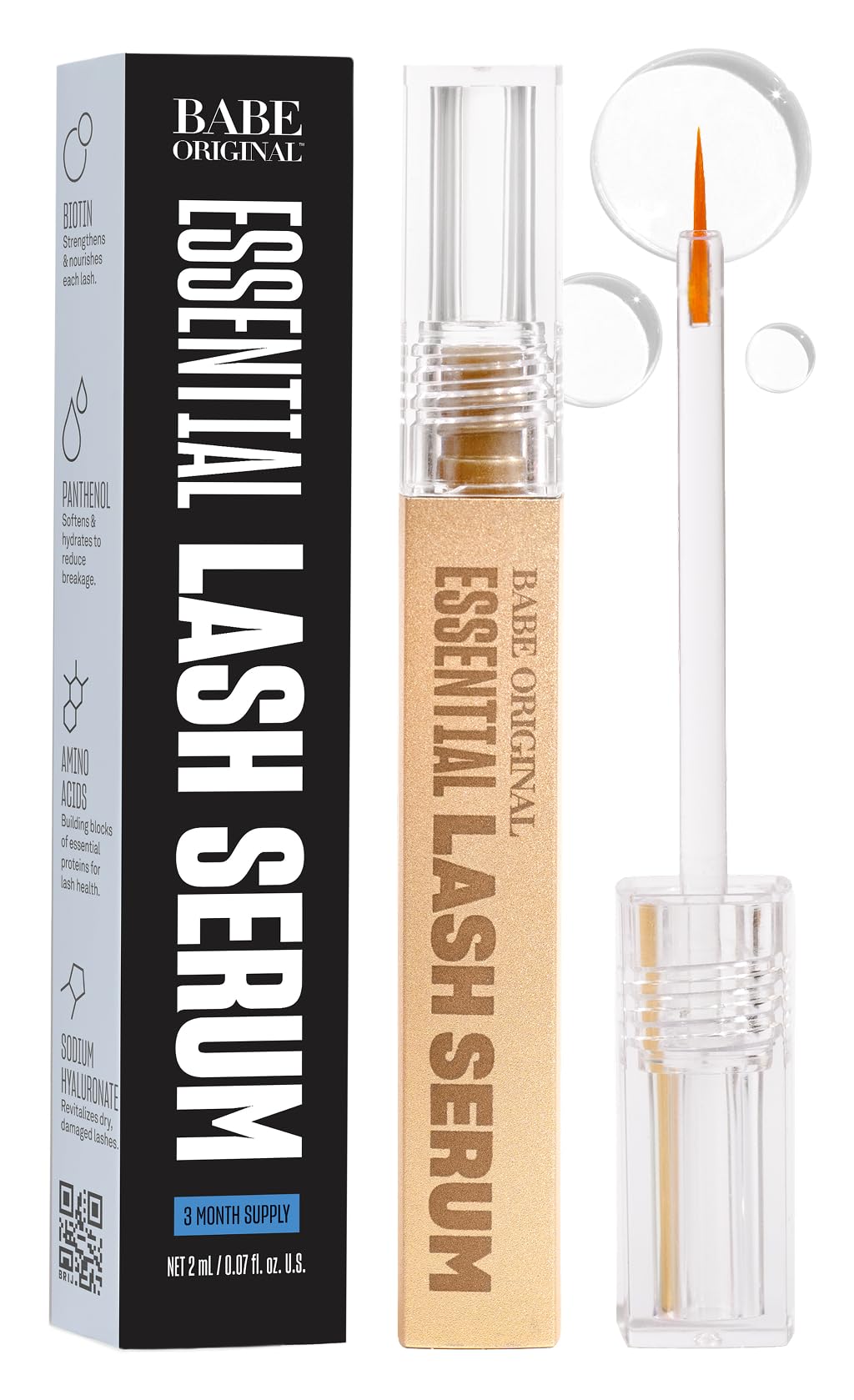 HotBabe Original Lash Serum - Fuller & Longer Looking Eyelashes, Advanced Lash Enhancing Treatment for Natural Lashes, Extensions & Eyebrows, Vegan & Cruelty-Free