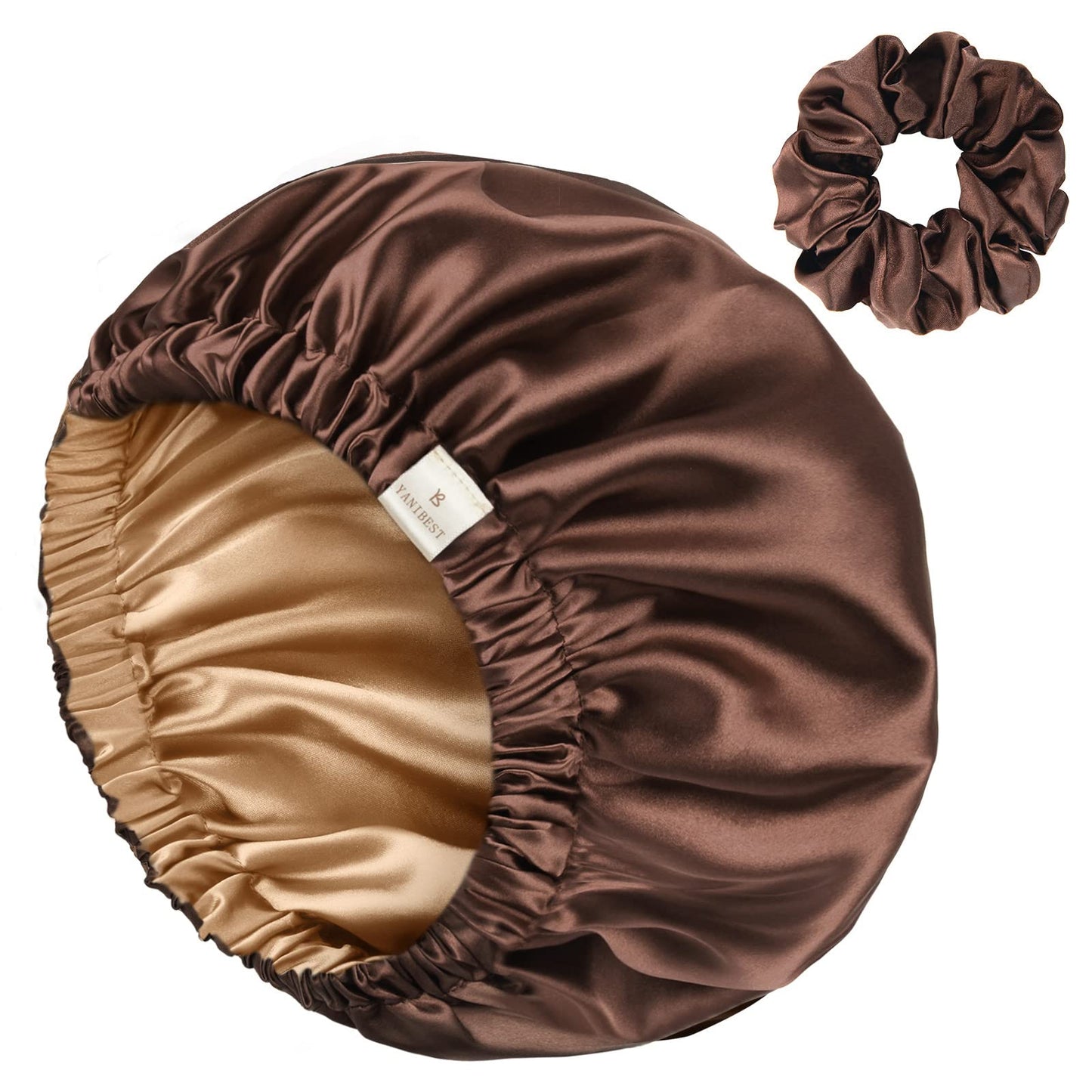 HotYANIBEST Adjustable Satin Bonnet Double Layer Hair Bonnet for Sleeping Bonnets for Women Hats Curly Natural Hair, Blush Pink | Double Layer, Reversible Bonnet, Natural Curly Coily, Maintain Moisture, Soft Adjustable Elastic Band Sleep Cap