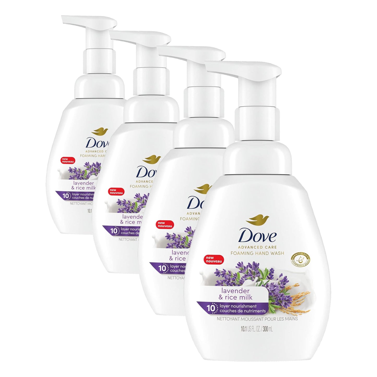 HotDove Advanced Care Hand Wash Deep Moisture 4 Count for Soft, Smooth Skin, More Moisturizers Than the Leading Ordinary Hand Soap, 12 oz