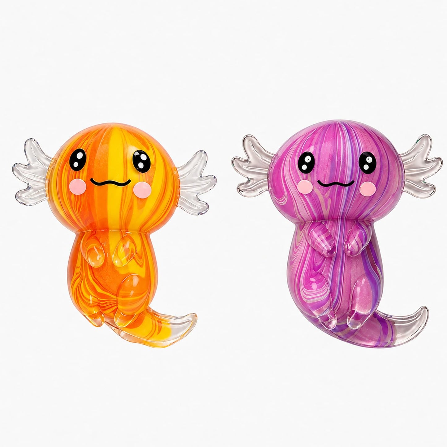 Hot2 Pcs Axolotl Squishy Stress Relief Toy, Stretchy Axolotls Stress Soft Squeeze Sensory Fidget Toys for Kids Adults, Cute Axolotls Squishies Party Favors Classroom (BluePink)