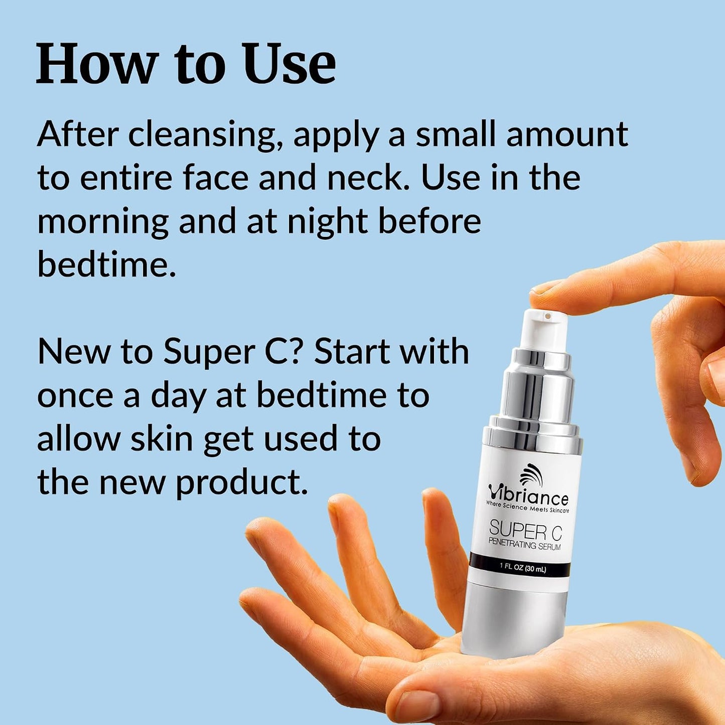 HotVibriance Super C Vitamin C Serum for Mature Skin, 1 fl oz | All-in-One Vitamin C, Hydrates, Firms, Lifts, Smooths, Targets Age Spots, Wrinkles