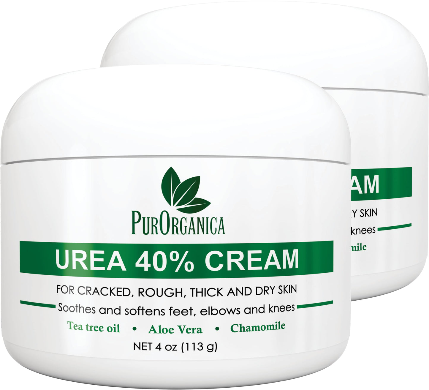 HotPurOrganica Urea Cream 40% – Made in USA, Maximum Strength Foot Cream for Dry, Cracked Heels, Corns, Calluses & Rough Feet, Exfoliating Moisturizer