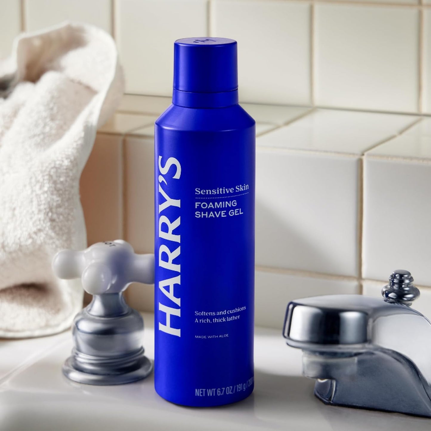 HotHarry's Foaming Shave Gel for Men with Aloe - (3 Pack) 6.7oz - Soothes and Cushions Skin for Shaving - Safe For Sensitive Skin