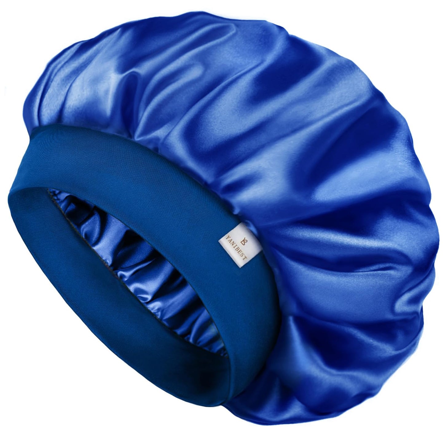 HotYANIBEST Soft Satin Bonnet for Men Women, Sleep Cap to Maintain Moisture | Unisex Double Layer, Bonnet for Sleeping, Protect Hair, Natural Wave, Curly Coily, Reduce Frizz, Adjustable Sleep Hat