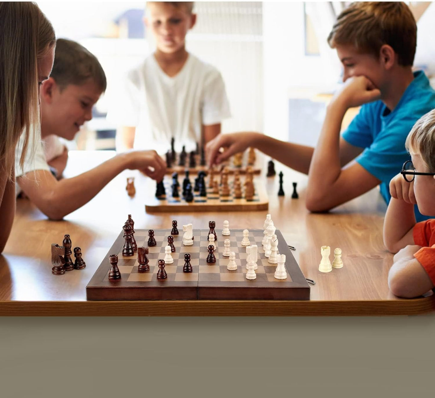 Hot Magnetic Wooden Chess Set for Adults Kids 15'' Chess Board with Handmade Pieces, Folding Portable Travel Unique Chess Sets Game for Tournament Professional Beginner