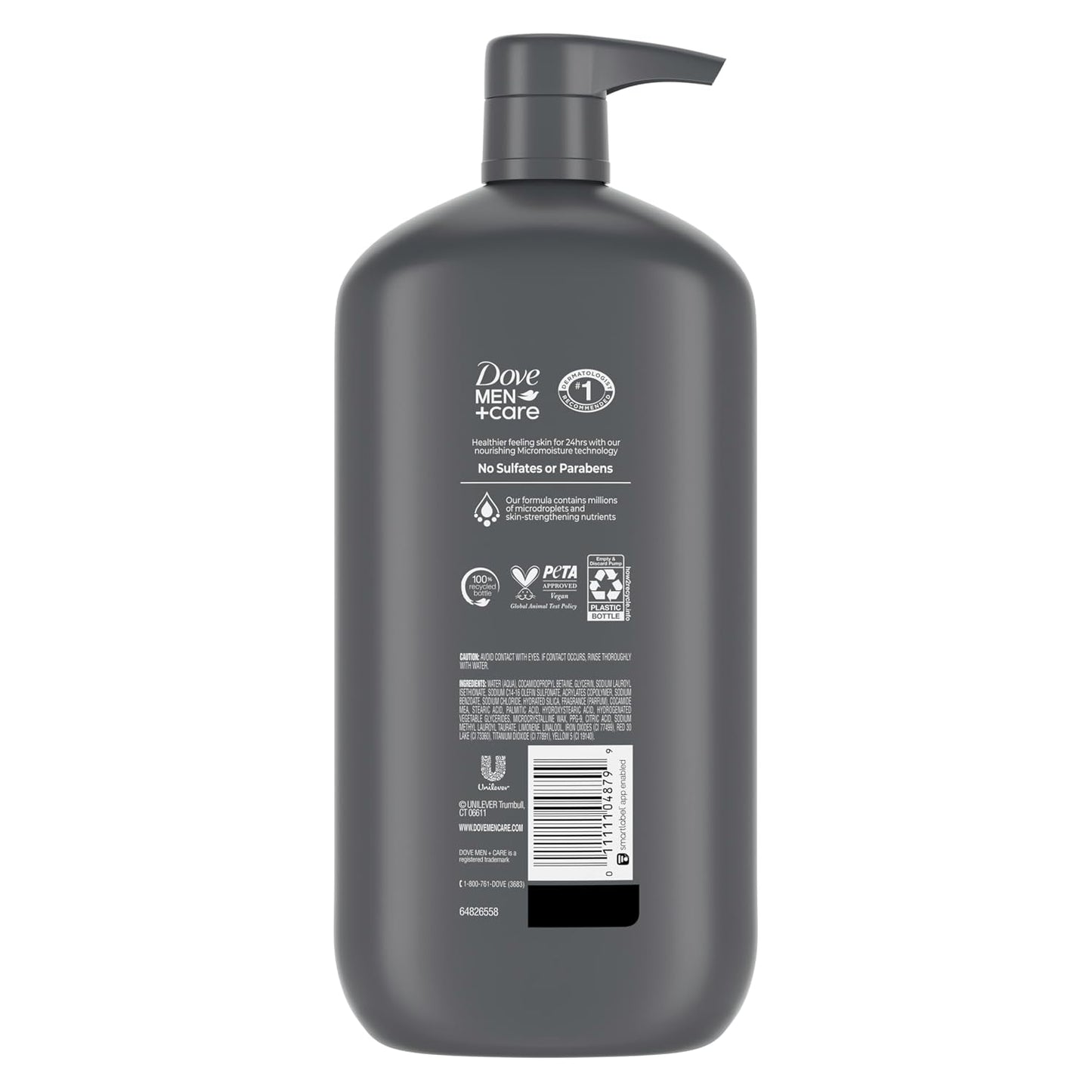 HotDOVE MEN + CARE Body and Face Wash Exfoliating Deep Clean for Men, with 24-Hour Nourishing Micromoisture Technology Body Wash, 30 oz