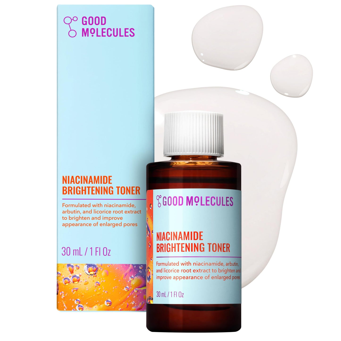 HotGood Molecules Niacinamide Brightening Toner - Toner for Face with Niacinamide and Arbutin for Skin Tone Balancing - Minimizes the Look of Pores, Facial Skin Care