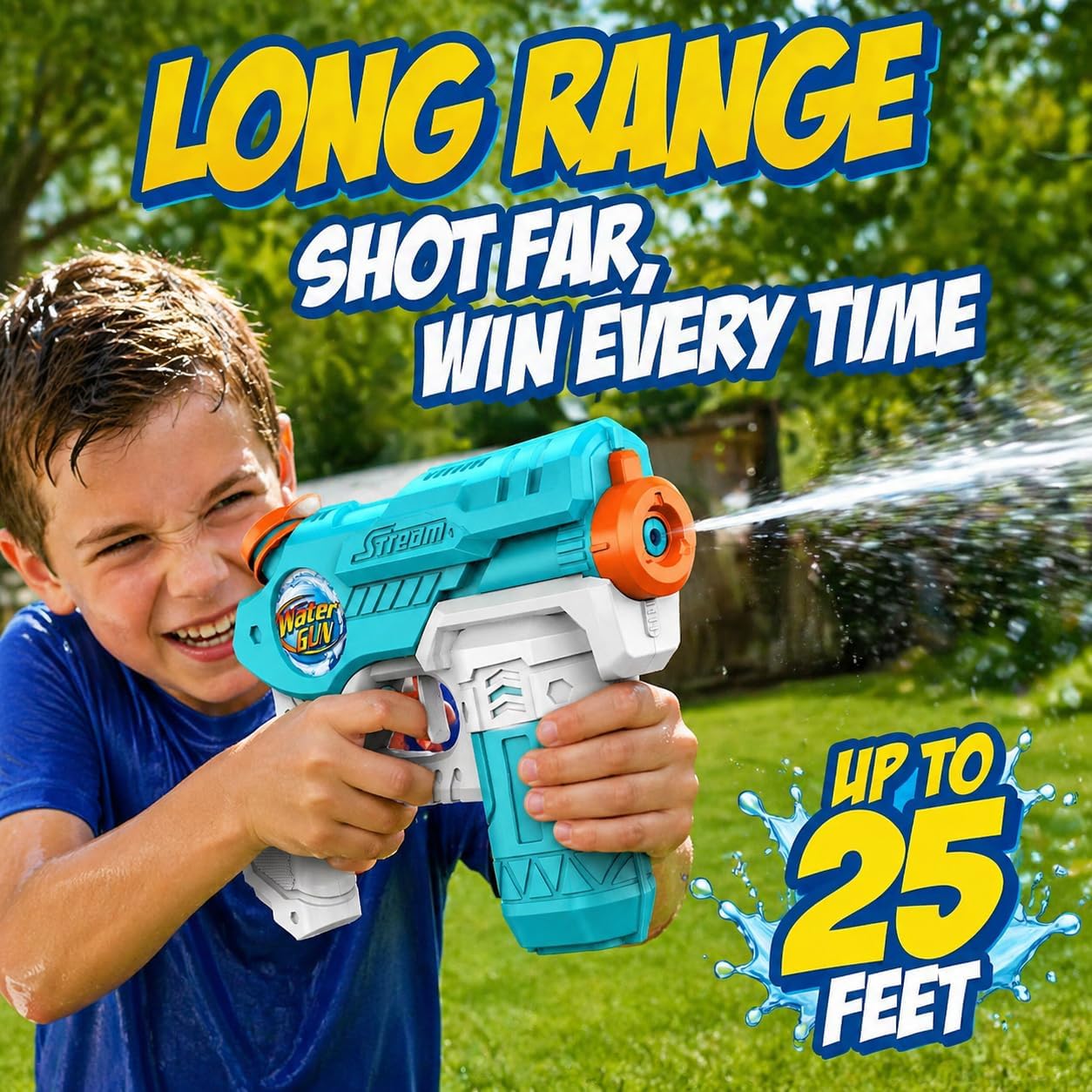 Hot Water Guns for Kids and Adults, 4 Pack Super Squirt Blaster 220cc High Capacity Soaker Long Range Outdoor Summer Beach Pool Backyard Water Toys