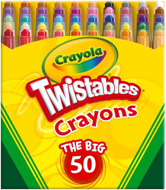 HotCrayola Mini Twistables Crayons for Kids (50ct), Cute Back to School Supplies for Kids, Crayons for Coloring Books, Gift for Toddlers Girls & Boys, Arts & Crafts, 3+
