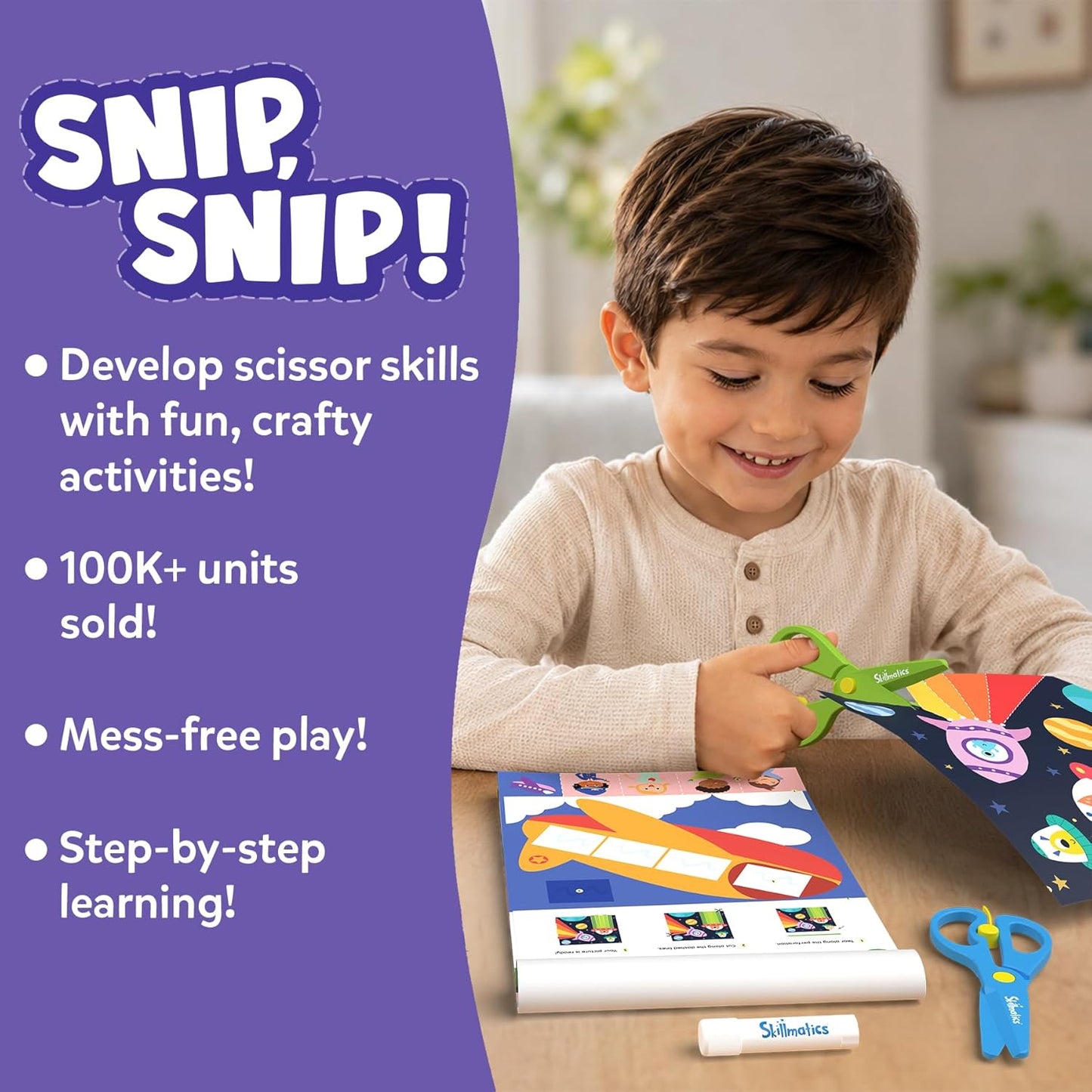 HotSkillmatics Scissor Skills Activity Book for Preschoolers – Snip Snip