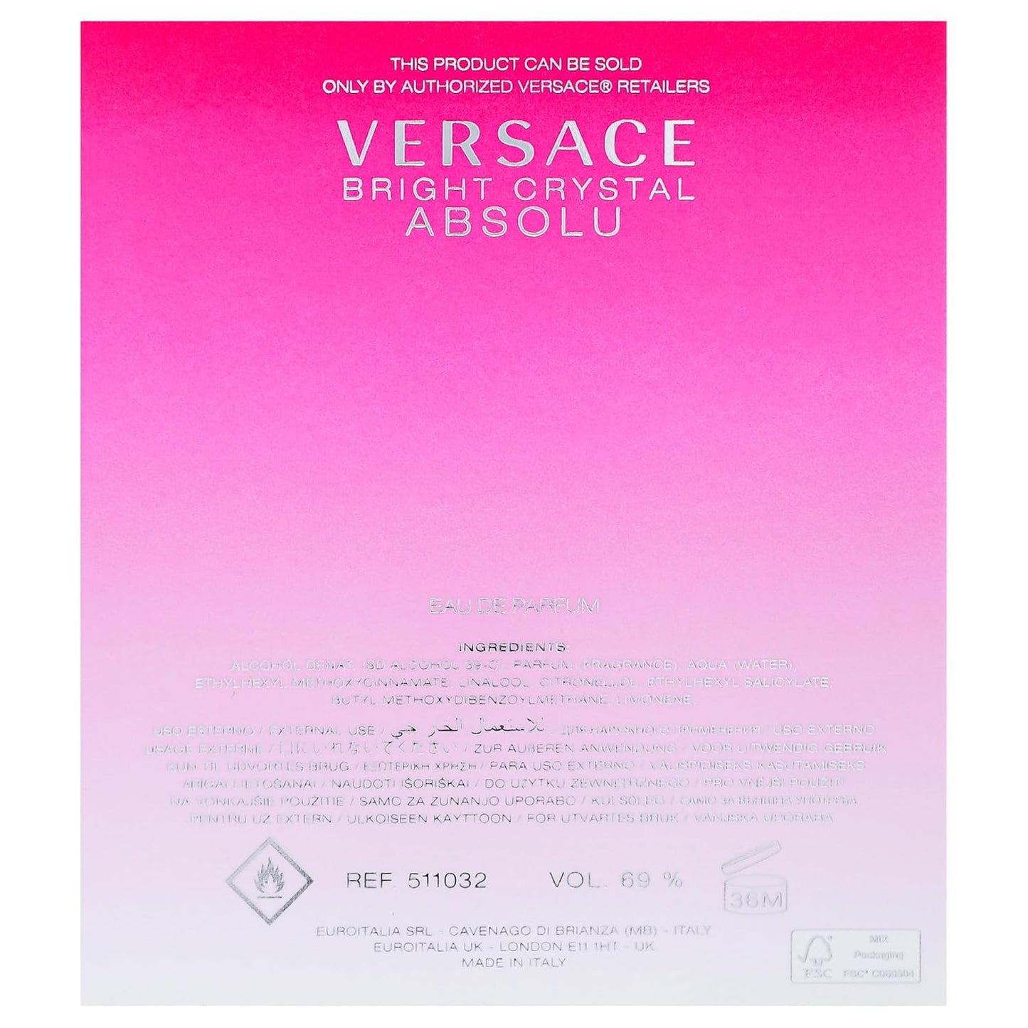 Hot Versace Bright Crystal Absolu for Women 3.0 oz Eau de Parfum Spray