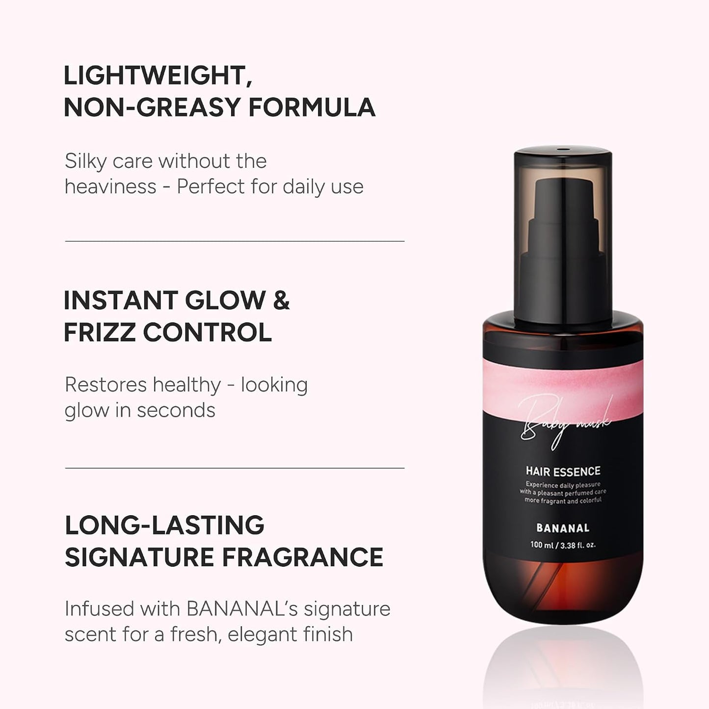 Hot2-in-1 Hair Serum & Perfume Oil - Korean Hair Care, Moroccan Argan Oil & 12 Amino Acids for Dry Damaged Hair, Anti-Frizz Glass Hair Shine, Paraben-Free, Baby Powdery Musk, 3.38 fl oz
