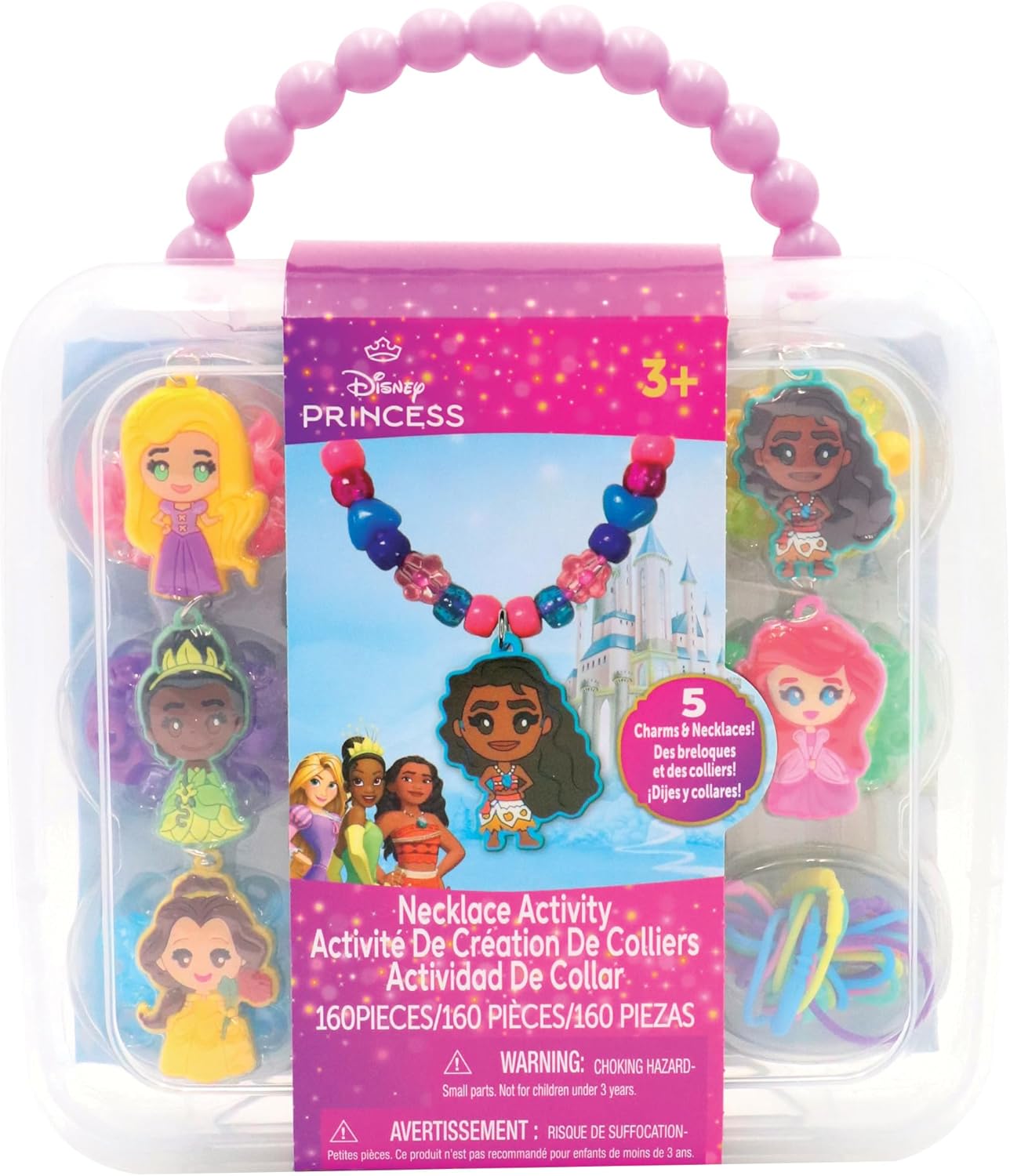 HotDisney Princess Necklace Activity Case – Jewelry Making Kit with Beads, Charms & Strings – Create Custom Princess Necklaces – Craft Gift for Girls Ages 3+ – Portable Storage Case Included | Craft Kit Includes Charms & Strings to Create 5 Custom Necklac