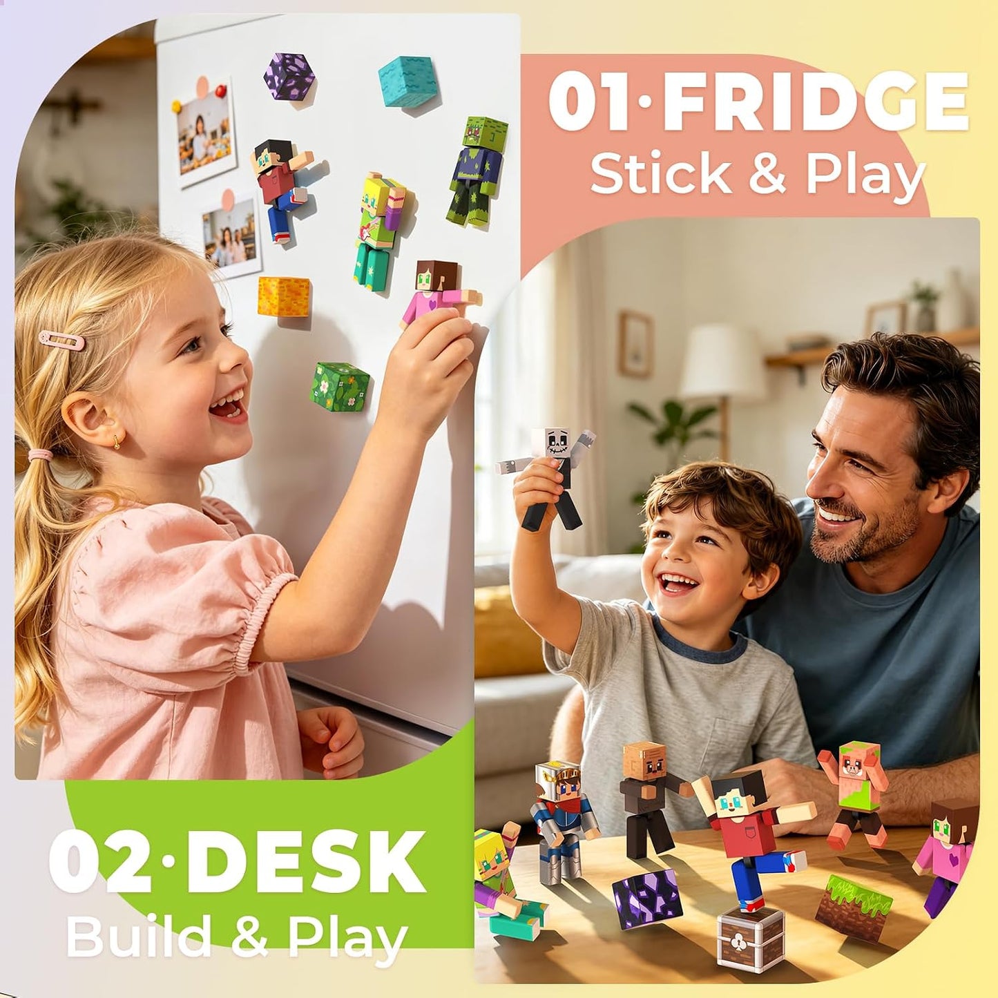 HotMagneverse 20 Pcs Magnetic Action Figures Playset - Magnetic Building Blocks, Magnet Cubes and Rotatable Figures Character Toys for Kids, Birthday Gift for 6+ Year Old Boys Girls (Patent Pending)