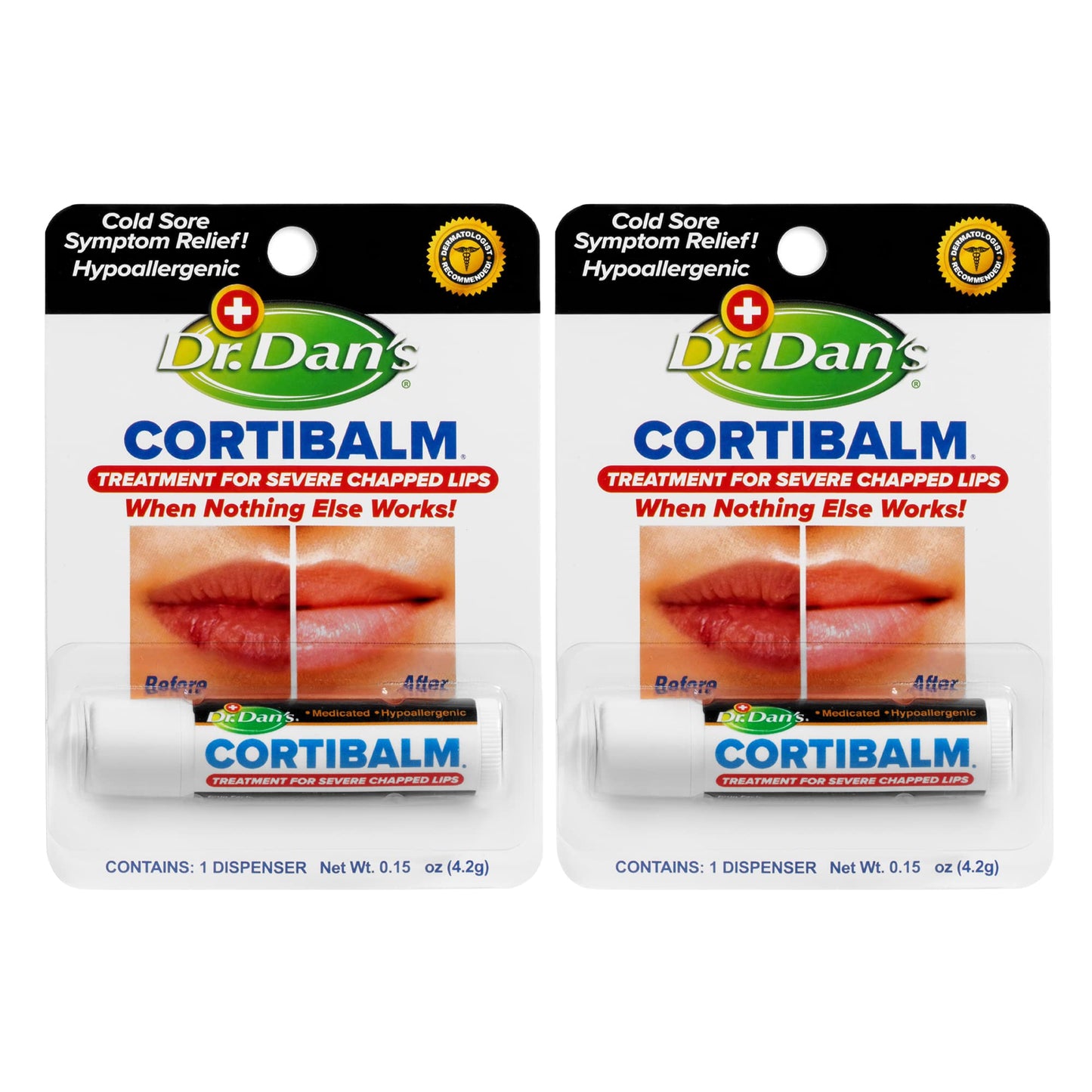 HotDr. Dans CortiBalm Lip Balm Patented Formula 0.14 Ounces (3-Pack)