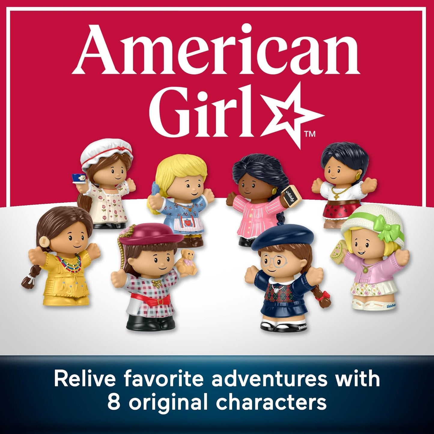 Hot Little People Collector American Girl 40th Anniversary Special Edition Figure Set for Fans, 8 Characters in a Display Package (Amazon Exclusive)