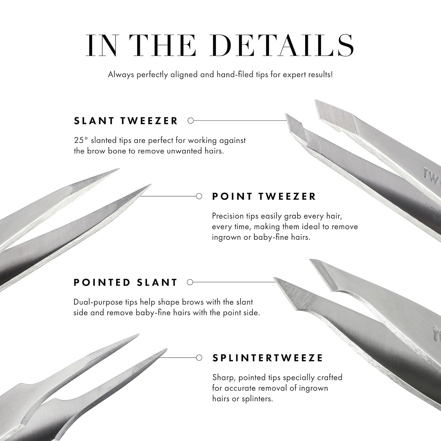 HotTweezerman Slant Tweezer – Tweezers for Eyebrows Evening Blue