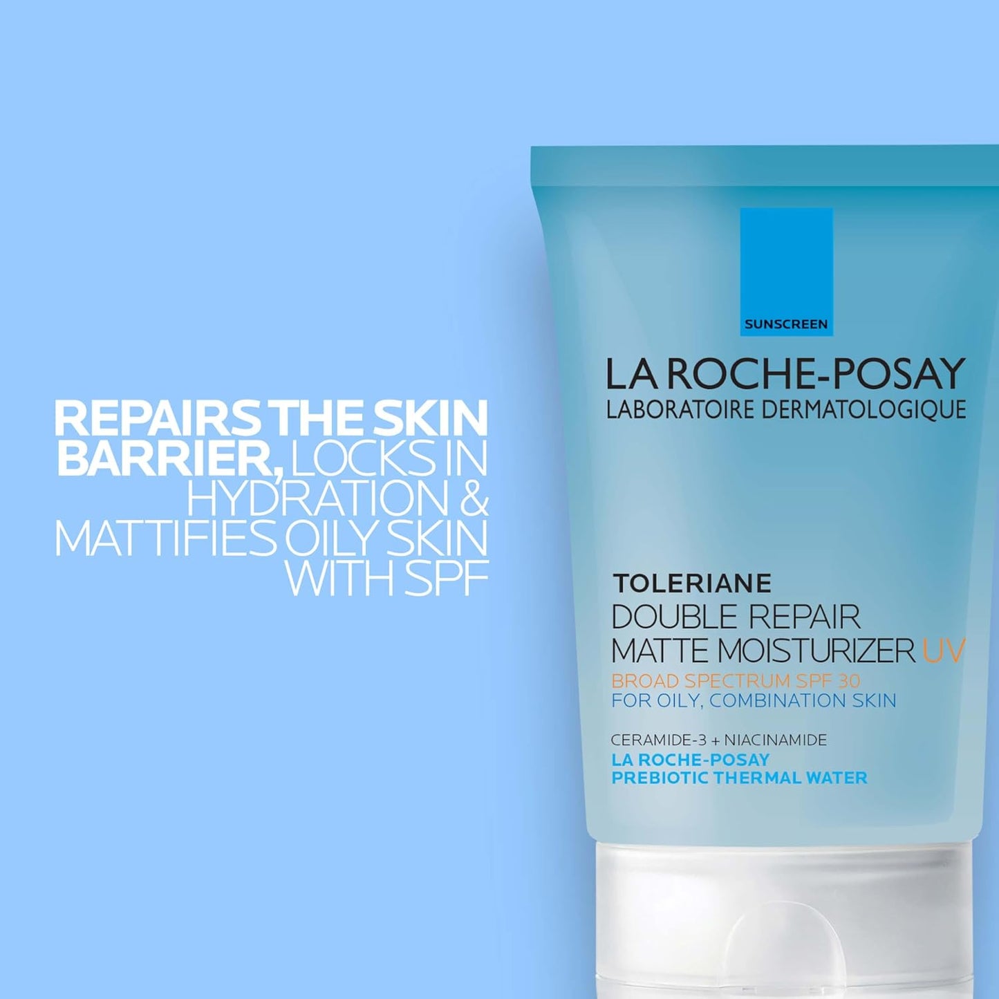 HotLa Roche-Posay Toleriane Double Repair Matte Face Moisturizer, Daily Moisturizer For Oily Skin With Ceramide And Niacinamide For All Skin Tones, Oil Free, Non-Comedogenic, Available with SPF 30